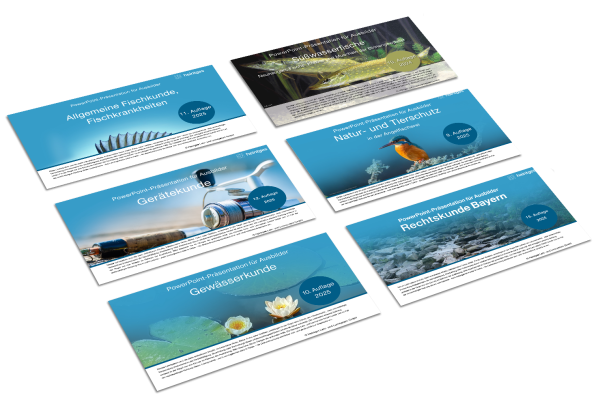Gesamtpaket PowerPoint-Vorträge Fisch (6 Fachgebiete) inkl. Rechtskunde Bayern